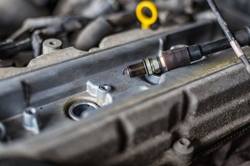 Old broken car spark plugs