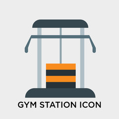 Gym station icon vector sign and symbol isolated on white background, Gym station logo concept