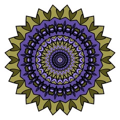 Fototapeta na wymiar Mandala Style Vector Color Shapes. Abstract design.