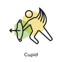 Cupid icon vector sign and symbol isolated on white background, Cupid logo concept