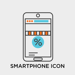 Smartphone icon vector sign and symbol isolated on white background, Smartphone logo concept