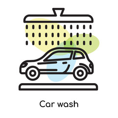 Car wash icon vector sign and symbol isolated on white background, Car wash logo concept