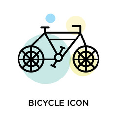 Fototapeta na wymiar Bicycle icon vector sign and symbol isolated on white background, Bicycle logo concept