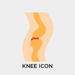 Knee icon vector sign and symbol isolated on white background, Knee logo concept