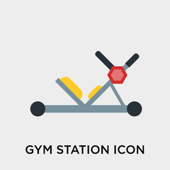 Gym station icon vector sign and symbol isolated on white background, Gym station logo concept