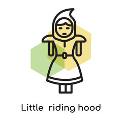 Little red riding hood icon vector sign and symbol isolated on white background, Little red riding hood logo concept