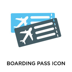 Boarding pass icon vector sign and symbol isolated on white background, Boarding pass logo concept