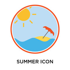 Summer icon vector sign and symbol isolated on white background, Summer logo concept