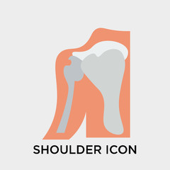 Shoulder icon vector sign and symbol isolated on white background, Shoulder logo concept