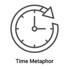 Time Metaphor icon vector sign and symbol isolated on white background, Time Metaphor logo concept