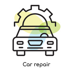 Car repair icon vector sign and symbol isolated on white background, Car repair logo concept