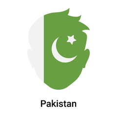 Pakistan icon vector sign and symbol isolated on white background, Pakistan logo concept