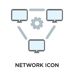 Network icon vector sign and symbol isolated on white background, Network logo concept