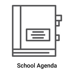 School Agenda icon vector sign and symbol isolated on white background, School Agenda logo concept