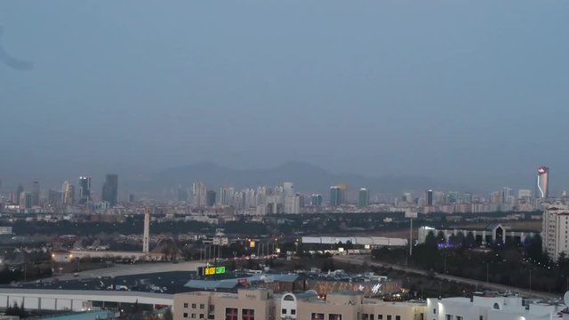 Time lapse of Ankara (Turkey) skyline.