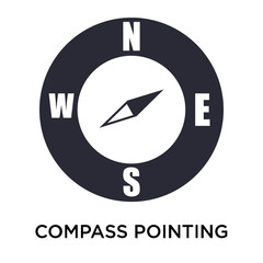 Compass Pointing south East icon vector sign and symbol isolated on white background, Compass Pointing south East logo concept