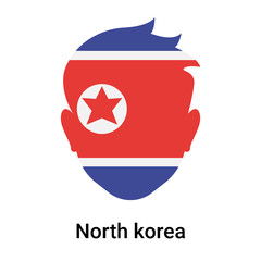Obraz premium North korea icon vector sign and symbol isolated on white background, North korea logo concept