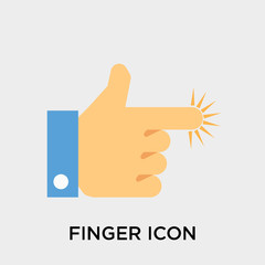 Finger icon vector sign and symbol isolated on white background, Finger logo concept