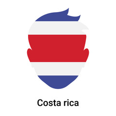 Costa rica icon vector sign and symbol isolated on white background, Costa rica logo concept