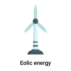 Eolic energy icon vector sign and symbol isolated on white background, Eolic energy logo concept