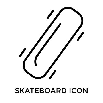 Skateboard icon vector sign and symbol isolated on white background, Skateboard logo concept
