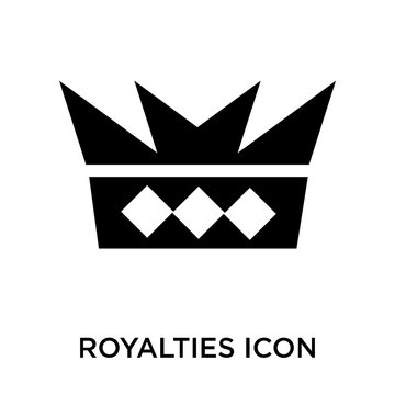 Royalties icon vector sign and symbol isolated on white background, Royalties logo concept
