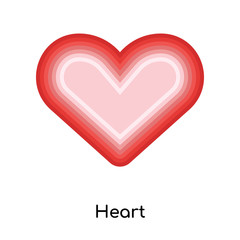 Heart icon vector sign and symbol isolated on white background, Heart logo concept