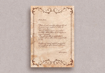 Vintage Letter Layout with Border Ornaments