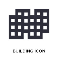 Building icon vector sign and symbol isolated on white background, Building logo concept