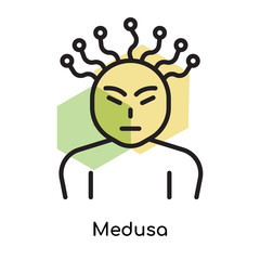 Medusa icon vector sign and symbol isolated on white background, Medusa logo concept