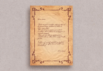 Vintage Letter Layout with Border Ornaments