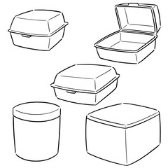 vector set of foam container