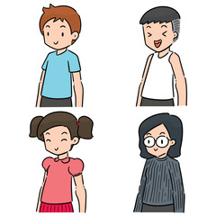 vector set of children