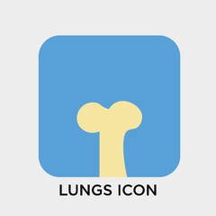 Lungs icon vector sign and symbol isolated on white background, Lungs logo concept