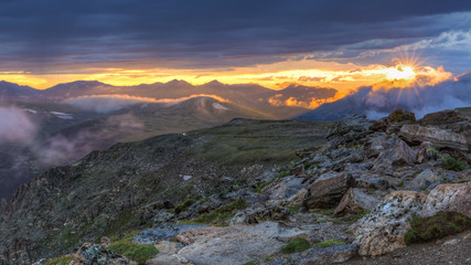 Trail Ridge Road Clearn Storm Sunset