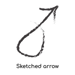 Sketched arrow icon vector sign and symbol isolated on white background, Sketched arrow logo concept