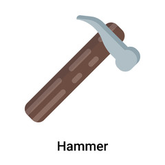 Hammer icon vector sign and symbol isolated on white background, Hammer logo concept
