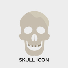 Skull icon vector sign and symbol isolated on white background, Skull logo concept