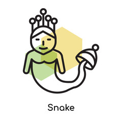 Snake icon vector sign and symbol isolated on white background, Snake logo concept