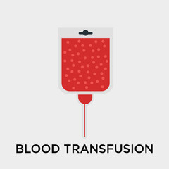 Blood transfusion icon vector sign and symbol isolated on white background, Blood transfusion logo concept