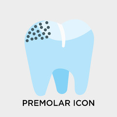 Premolar icon vector sign and symbol isolated on white background, Premolar logo concept