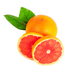 grapefruits on white background