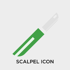 Scalpel icon vector sign and symbol isolated on white background, Scalpel logo concept