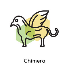 Chimera icon vector sign and symbol isolated on white background, Chimera logo concept