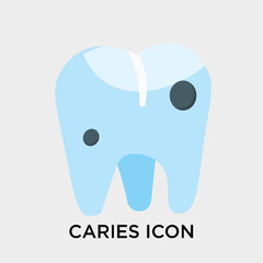 Caries icon vector sign and symbol isolated on white background, Caries logo concept