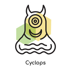 Cyclops icon vector sign and symbol isolated on white background, Cyclops logo concept