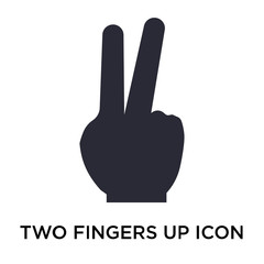 Two fingers up icon vector sign and symbol isolated on white background, Two fingers up logo concept