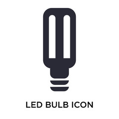 Led bulb icon vector sign and symbol isolated on white background, Led bulb logo concept