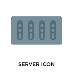 Server icon vector sign and symbol isolated on white background, Server logo concept