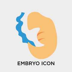 Embryo icon vector sign and symbol isolated on white background, Embryo logo concept